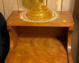 Nightstand, Hurricane Oil Lamp