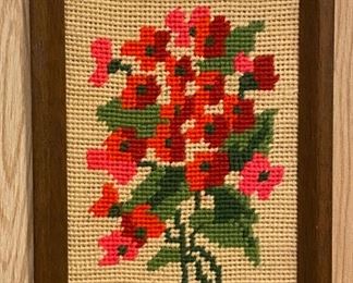 Needlepoint Poppies Framed