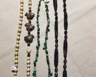 jasper, turquoise, hemitite necklaces