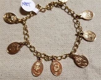 14kt gold charm bracelet
