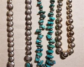 sterling/turquoise necklaces
