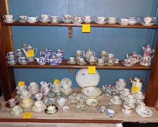 antique cup/saucer sets...tea sets, and more