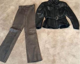 Leather pants jacket
