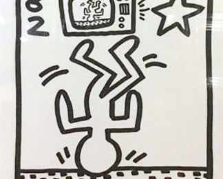 Signed Limited Ed Lithograph Attr Keith Haring
