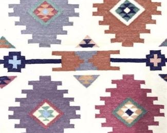 Handmade Tribal Style Flat Weave Wool Rug
