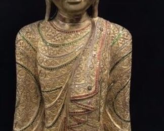 5 ft 7 in Floor Sized Gold Leafed Buddha Statue
