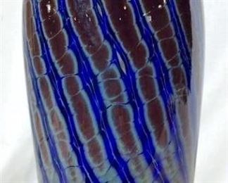 Signed Hand Formed Art Glass Vase
