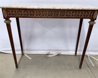 Antique Louis XVI Style Marble Top Console Table
