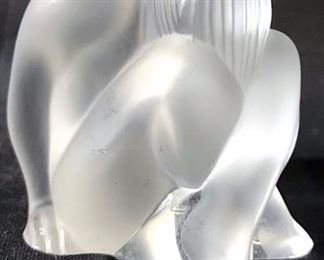 Lalique Cut Crystal NU Sage Female Nude Sculpture
