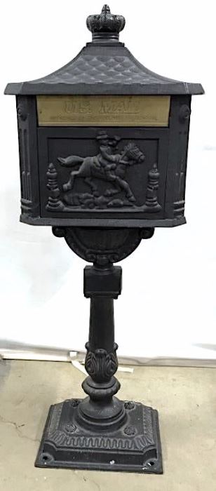 Vintage Collectible Cast Iron Mailbox, 3.75 ft

