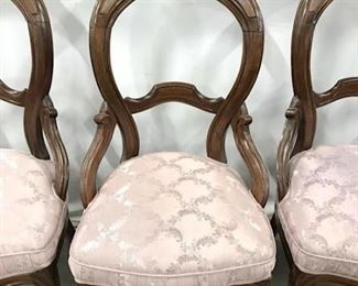 Set 4 Antique Victorian Carved Balloon Back Chairs
