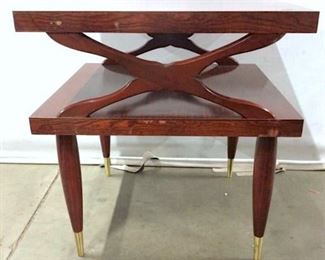 Pair 1950s MCM Wooden End Tables
