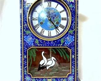 Vintage Large Cloisonné Mantel Clock

