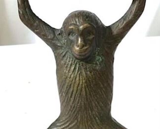 Vintage Brass Bronze Monkey Trinket Dish

