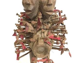 Pair BAKONGO Wooden Tribal Fetishes
