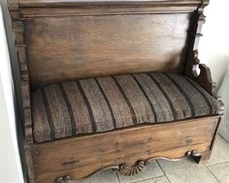 Antique C1700’s Spanish Rococo Carved Bench
