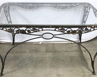 Vintage Salterini Style Iron And Glass Table
