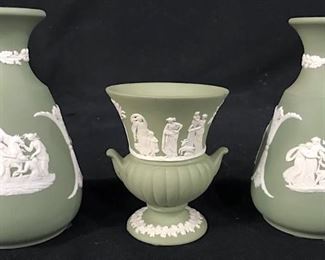 Lot 3 Wedgwood Porcelain Jasper Ware Vessels
