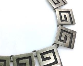 Sterling Silver Geometric Link Necklace, Jewelry
