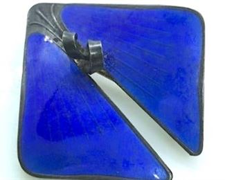 Sterling Silver Brooch Pin W Enamel
