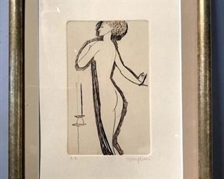 Signed MODIGLIANI A.P. Lithograph, Female Nude
