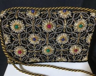 Natural Gemstone Vtg Embroidered Shoulder Bag
