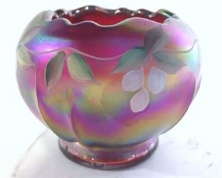 FENTON Signed Hand Painted Carnival Glass
