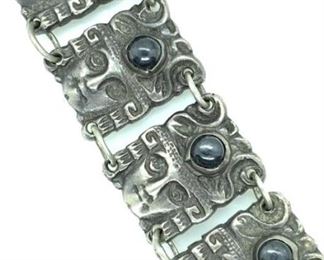 Mexican Silver Aztec Link Bracelet
