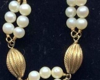 Pearl style Beaded 14k gold Bracelet
