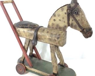 Antique Child’s Americana Push Horse Toy
