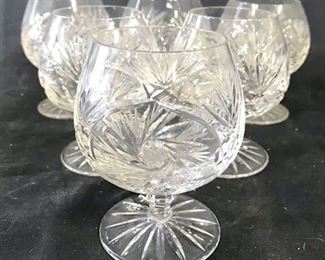 Set 6 Petite Cut Crystal Stemware Water Goblets
