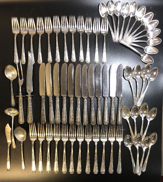 Over 18lbs of marked Antique Sterling flatware 