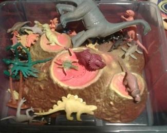 Bin full of dinosaurs for that phase all children go through when dinosaurs rule! Comes with accessories and your personal volcano...