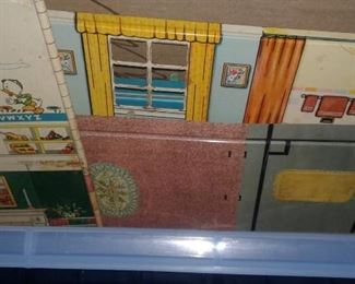 Metal doll house-stored flat-to be assembled-with Disney motif