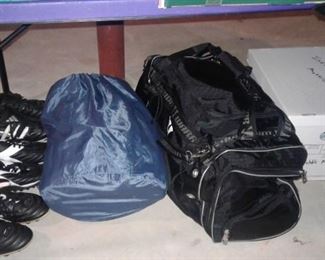 sporting and camping inflatable mattress, sleeping bags cleats