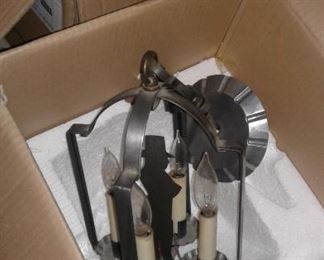 Cool lamp post lighting with metal silhouette of vintage man-fun