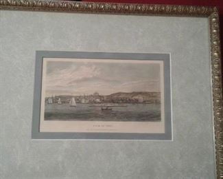 Vintage engraving of Troy, NY