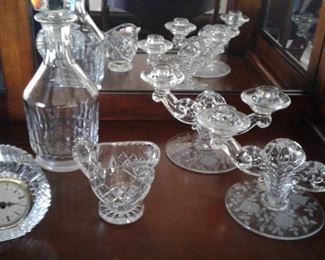 Assorted crystal-Galway, Tyrone, Baccarat, more