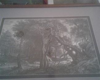 Incredible, museum quality, early copper plate engraving one of 2 at this sale!   Forgive the photo-it was hard to photograph without glare!