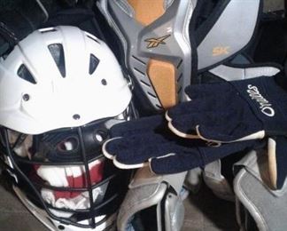 Today's find!  Name brand Hockey equipment-Goalie gear and a fab gym bag for all of it.  Reebok and more