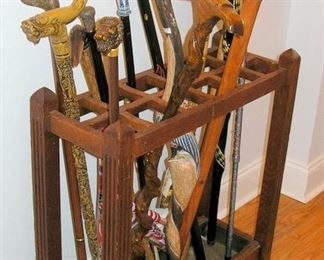 12 part Umbrella Stand and Walking Canes
