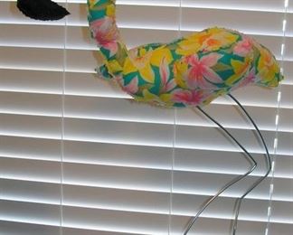 Fabric with metal legs -artsy Flamingo