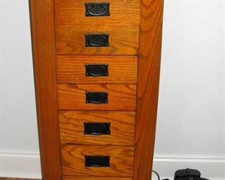 7 Drawer Oak Lingerie or Jewelry Chest