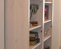 Two Tall Bookcases in whitewash style