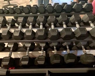 PRE-SALE:  Full rack of dumbbell weights -- LIKE NEW. $550, retails over $1,250   