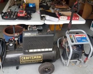 Craftsman horizontal air compressor, power pressure sprayer / washer 