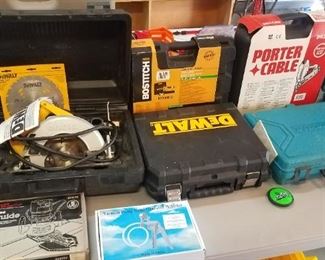 Tons of Dewalt. corded and cordless power tools. 