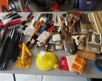 Stop here before hardware store, TONS of painting supplies, brushes, rollers, drop clothes and more. 