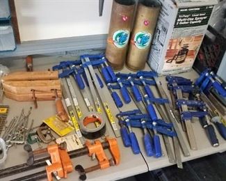 Wood bar clamps, clamps