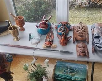 Great selection of hand carved masks. 